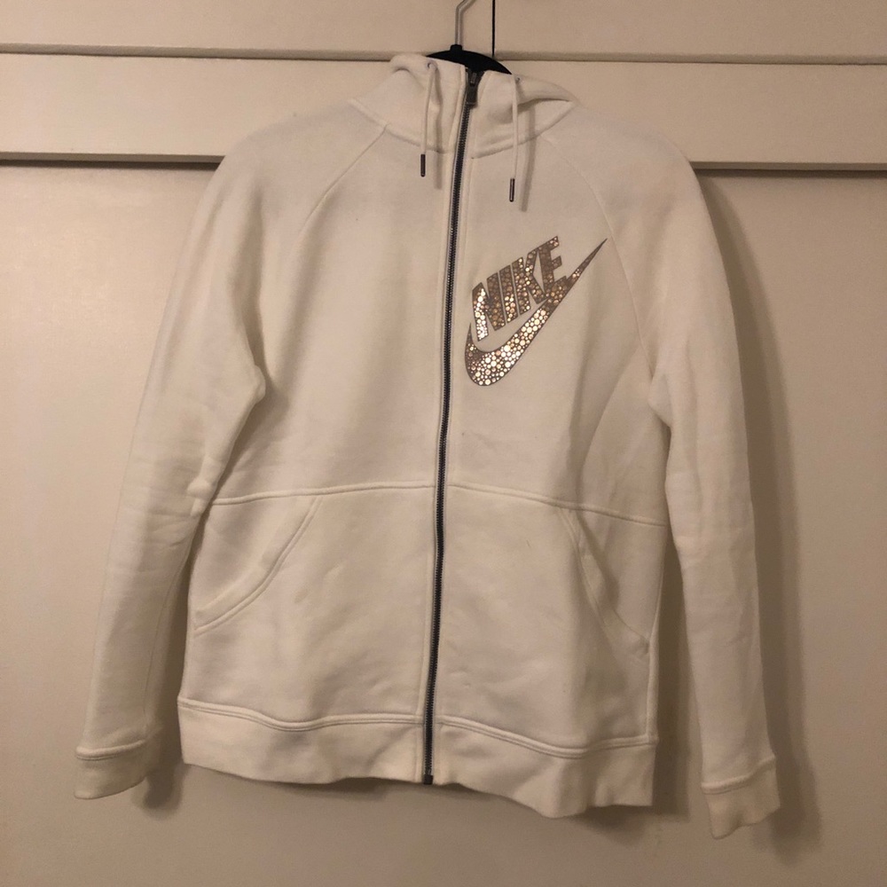 White Zip-Up Nike Hoodie